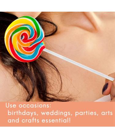 Kuuddker 100 Pieces 6 Inch Acrylic Lollipop Sticks Clear Reusable Acrylic Rods for Making Lollipops Cake Candy Chocolates - Buy Online on GoSupps.com
