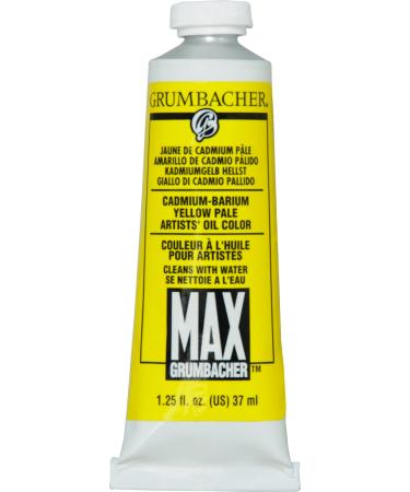 Grumbacher Max Water Miscible Oil Paint  37ml/1.25 oz  Cadmium-Barium Yellow Pale
