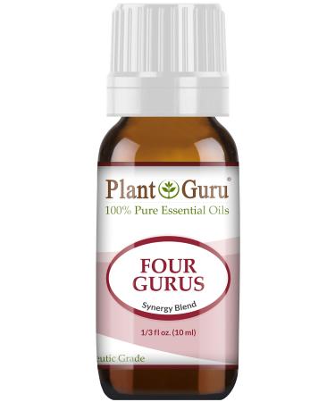 Four Gurus Essential Oil Blend 10 ml 100% Pure Natural Therapeutic Grade Blended with Clove Cinnamon Lemon Rosemary Eucalyptus for Aromatherapy Diffuser and Immune Support