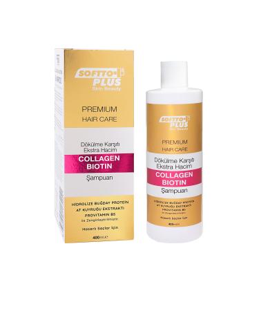 Softto+Plus Shampooing la biotine au collag ne Volume & Force pour des cheveux sains et pleins