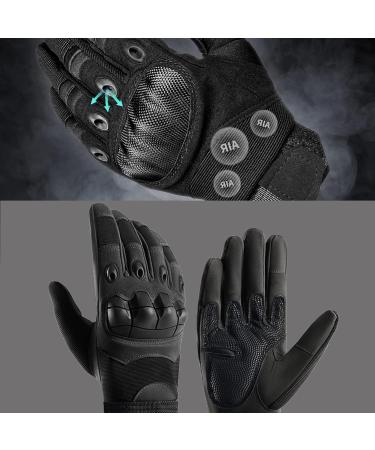 Peyjqm Tactical Gloves - Black Motorcycle Touchscreen Gloves for Men | Ideal for Climbing Cycling Hiking & Motocross - Buy Online on GoSupps.com