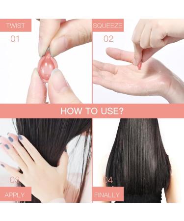 60 Pcs Hair Treatment Serum Oil Capsules - Rinse-Free Conditioning & Repair Formula with Vitamins Keratin Lemon Essence & Glycerin - Buy Online on GoSupps.com