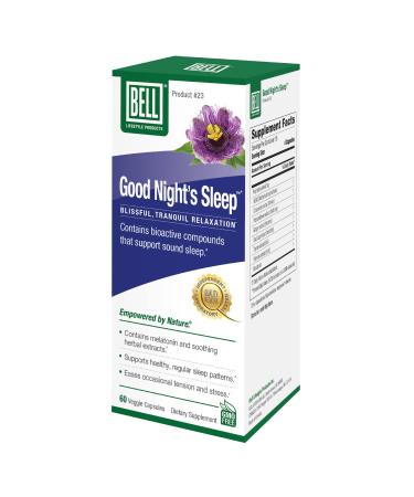 Bell Lifestyle Good Night's Sleep - Natural Sleep Support with Melatonin and Herbal Extracts, Supports Relaxation & Sleep Patterns, 60 Veggie Capsules