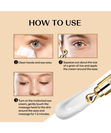 Retinol Under Eye Cream for Puffiness & Dark Circles - Anti-Aging Serum with Massage Head & Hyaluronic Acid - Buy Online on GoSupps.com