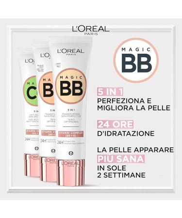 L'Or al Paris Magic BB Cream 5in1 Moisturizing Antioxidant Uniforming Smoothing Illuminating 24h Fig Extract Protection SPF 20 Light and Creamy Texture Medium Light Color - 2 Cosmetics - Buy Online on GoSupps.com