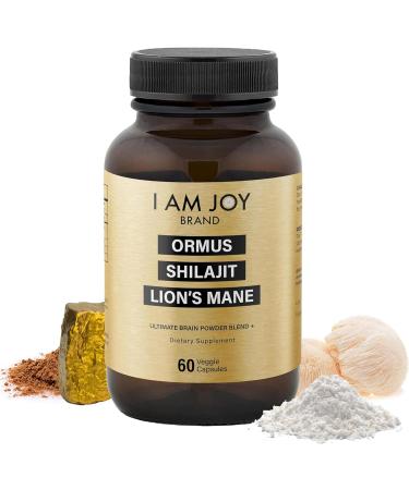 I Am Joy: Ormus Shilajit Lion's Mane Hemp Protein Powder - Ultimate Brain Power! Monoatomic 24k Gold - The Only Blend of Its Kind for Energy, Memory, & Focus - 60 Vegan Capsules in Eco Friendly Glass