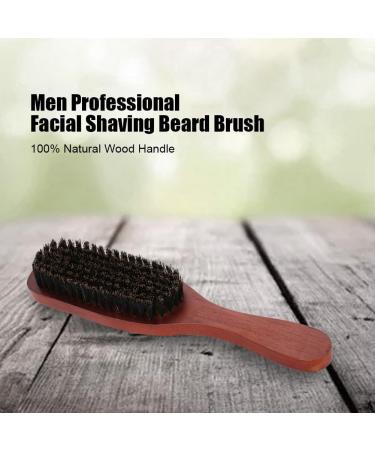 Men's Fashionable Brush Professional Facial Synthetic Hair + Wood Beard Brush Mustache Cleaning Barber Salon Appliance Tool - Buy Online on GoSupps.com