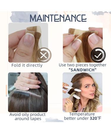 Runature Remy Tape In Hair Extensions - Brown Curly Invisible 14 Inch (35cm) Real Hair - 20 Pieces | 50g TP#4-NW - Buy Online on GoSupps.com