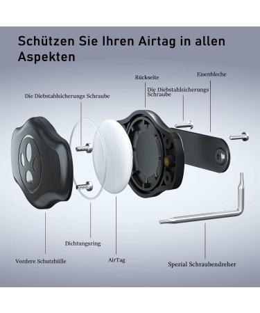 Honshoop Airtag Dog Collar Cover - Waterproof Anti-Loss Case for Apple Airtag | 2 Pack for Dogs & Cats - Buy Online on GoSupps.com