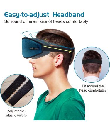 Uione Sleep Eye Mask Men Women Weighted Eye Mask 3D Contoured Eye Cover Block Out Lights Blindfold 100percentage Blackout Soft Comfort Night Sleep Mask Cover Travel Yoga Nap Shift Work Gifts Blue - Buy Online on GoSupps.com