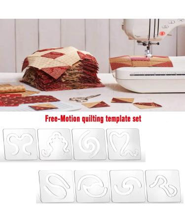 8Pcs Quilting Templates Set - Heart-Shaped Clockwork Key Feather Drop Swirl Design F - 1/8 Inch Thick - Non-Slip Grips - For Domestic Sewing Machines - Buy Online on GoSupps.com