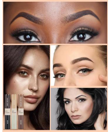 Eyebrow Stamp Stencil Kit - Waterproof One-Step Brow Makeup Set with 24 Stencils Gel Brush & Razor | Long Lasting Medium Brown & Brown Colors - Buy Online on GoSupps.com