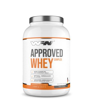 WFN APPROVED Whey - Whey protein powder - neutral & without sweetener - 1 kg - with whey isolate & lactase - very well soluble protein powder - 33 portions - Made in Germany - External laboratory test neutral 1 kg (1 Pack) - Buy Online on GoSupps.com