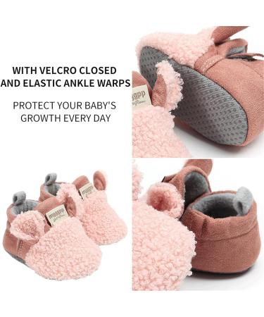 TMEOG Baby Booties Slippers - Infant Boots for Boys and Girls 6-12 Months - F Pink Sheep | Winter Sock Crib Shoes for Newborns | First Walking Shoes 0-18 Months - Buy Online on GoSupps.com