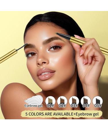  Qfdiwr Eyebrow Pencil - Double Ended with 4 Tips Gel Eyebrow Pen - Long-Lasting Sweat-Resistant Women's Beauty Accessory for Everyday Wear Sports Evening Professional Photography - Buy Online on GoSupps.com