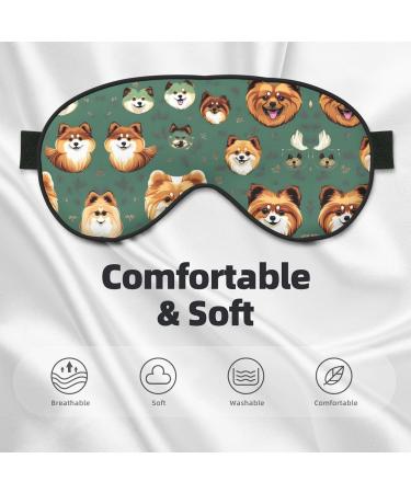 Pomeranian Pattern Mask | Adjustable Soft Blindfold for Sleep Travel & Meditation - Buy Online on GoSupps.com