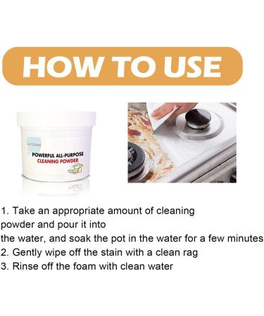 Powerful Kitchen All-Purpose Powder Cleaner Powerful All Purpose Cleaning Powder Multi-Purpose Foam Cleaner Rust Remover Kitchen Instant Cleaning Powder Soak To Clean Greasy Dirt (250g) - Buy Online on GoSupps.com