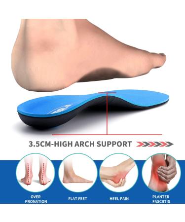 TOPSOLE Orthotic Insoles - Plantar Fasciitis, Arch Support, Flat Feet Relief - UK-10-29cm Blue 228 - Buy Online on GoSupps.com