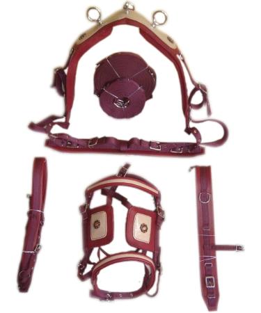 SHOWMEN CRAFT Cherry Beige Synthetic Patent Nylon Horse Driving Harness with Designer Bridle - SHETLAND | International Shipping Available - Buy Online on GoSupps.com