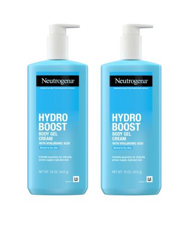 Neutrogena Hydro Boost Body Gel Cream Hydrating Body Lotion with Hyaluronic Acid for Normal to Dry Skin Hyaluronic Acid Lightweight Moisturizer 16 oz 2 Pack 16 Ounce (Pack of 2)