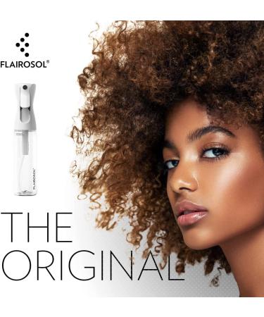 FLAIROSOL 10 oz Continuous Mister Spray Bottle - Ultra Fine Water Mist for Hair, Plants & More | Professional Salon & Barber Trusted | Clear Bottle with Black Print - Buy Online on GoSupps.com