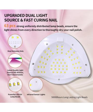 UV Light for Nails - MIRAGE LAYON UV Nail Lamp with 63 Beads 4 Timer Settings Auto Sensor - Professional Gel Nail Light Gift for Women & Girls - Purple - Buy Online on GoSupps.com