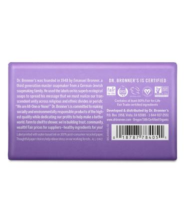 Dr. Bronner's Lavender Pure-Castile Bar Soap 5oz 12-Pack - Organic, Vegan, Gentle & Moisturizing - Buy Online on GoSupps.com