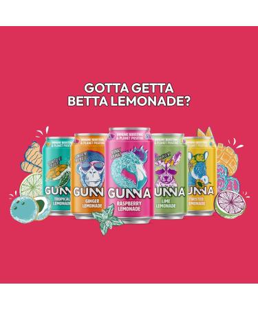 Gunna Immune Boosting Fizzy Drinks Variety Pack of Soft Drinks Natural Vegan Sparkling Soft Drinks Lemonade Cans Tropical Raspberry Mint Flavours 330ml x 12 Variety Pack 12 x 330ml - Buy Online on GoSupps.com