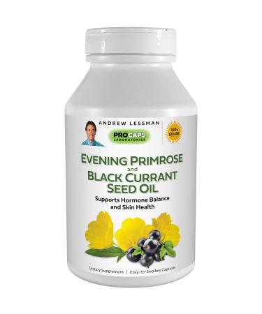 ANDREW LESSMAN Evening Primrose with Black Currant Seed Oil 60 Softgels  Soothes Physical Discomfort and Mood Swings Due to Menstrual Cycle with Gamma-Linolenic Omega-6 Fatty Acids No Additives