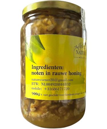 Nature Corner mountain honey with walnuts miel de montagne aux noix raw mountain honey with nuts honey with nuts walnuts in raw mountain honey high nutritional value irresistible taste 450g - Buy Online on GoSupps.com
