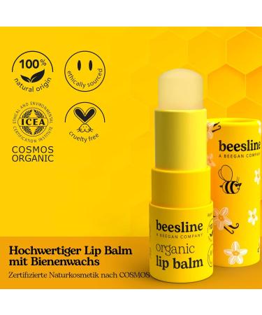 Beesline Organic Lip Balm Vanilla - High-Quality Beeswax Lip Balm for Dry Lips | Beegan & Aromatic Moisture - Buy Online on GoSupps.com