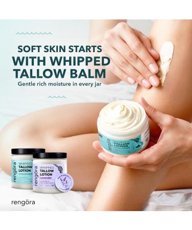 reng ra Whipped Tallow Balm - Unscented Beef Tallow for Skin 2.7oz - Grass Fed Beef Tallow Made in USA - Intense Hydration Skin Moisturizer for Men + Women with Jojoba Oil and Manuka Honey - Buy Online on GoSupps.com