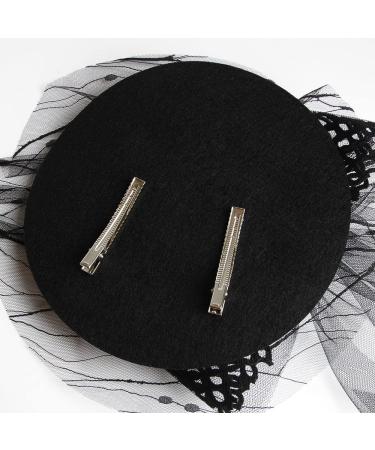 CAMDOM Fascinators Hat for Women Halloween Witch Role Play Party Holiday Hair Clip Hairpin Hat Black - Buy Online on GoSupps.com