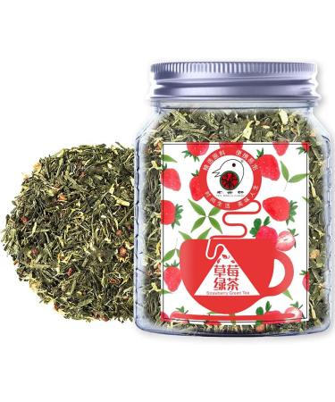 Plant Gift Strawberry Green Tea Oganic Fruit Herbal Tea All Natural Flavors Loose Leaf Apple Strawberry Orange Peel Grapes Peppermint Non GMO Vegan Tea Bags Into Iced Tea & Hot Tea 70G/2.5oz - Buy Online on GoSupps.com