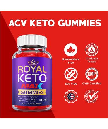 Royal Keto Gummies Max Strength - Vegan ACV Formula for Weight Loss - 60 Purple Gummies with B12, B6, and Beet Root Juice - Buy Online on GoSupps.com