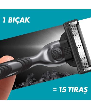 Gillette Mach3 Charcoal Men's Razor - 3 Blade Razor with 5 Replacement Blades & Stylish Coal-Inspired Handle | International Shipping Available - Buy Online on GoSupps.com