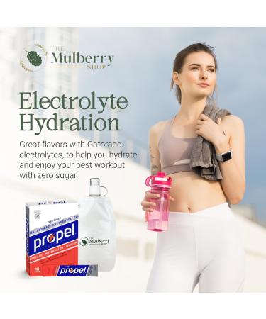 Watermelon Powder Packets Drink Mix Bundle Includes Propel 2 Pack With Vitamin Electrolyte And Zero Sugar With 16.9 Oz Collapsible Water Bottle For Sports Hydration By The Mulberry Shop - Buy Online on GoSupps.com