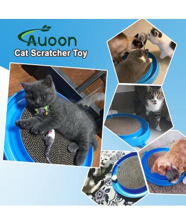 AUOON Cat Scratcher Toy - Interactive Scratch Pad with Ball for Training and Play - Blue - Buy Online on GoSupps.com