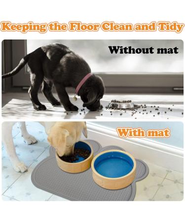 ZOCONE Cat Food Mat - Non Slip Waterproof Pet Mat for Bowls - Cat Paw Shape Design - Grey - Buy Online on GoSupps.com