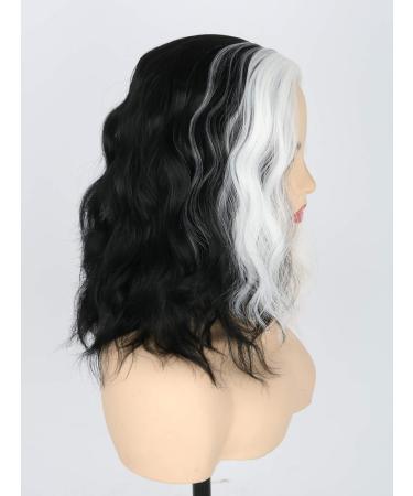 Topcosplay Women's Wig Half Blonde and Black Wig Long Curly Cosplay Wigs (White mixed Black) - Buy Online on GoSupps.com