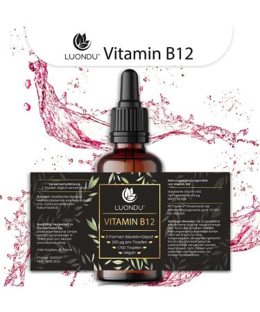 High Dose Vegan Vitamin B12 Drops - 50ml Alcohol-Free 1700 Drops with Adenosyl & Methylcobalamin - Buy Online on GoSupps.com