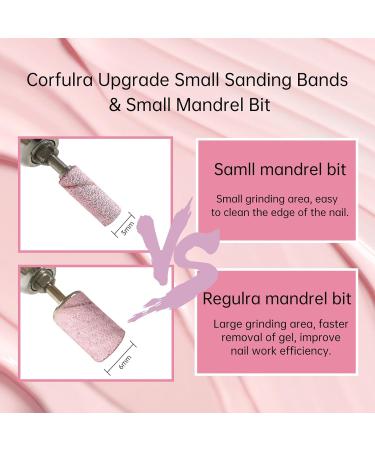 Nail Drill Bit Small Sanding Bands - 100Pcs Upgrade Mini Grit #150#240 for Acrylic Nails & Cuticles | Essential Nail Tech Supplies in White & Pink - Buy Online on GoSupps.com