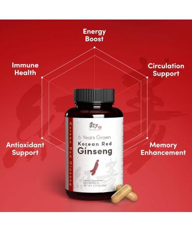 Dongjieum Korean Red Ginseng (6-Year Root) (Enhanced Ginsenoside) 120 Vegan Capsules - Buy Online on GoSupps.com