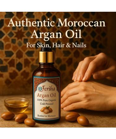 FERIHA Moroccan Extra Virgin Argan Oil, Cold Pressed, Premium Quality, Freshly Bottled in Souss-Agadir - Buy Online on GoSupps.com