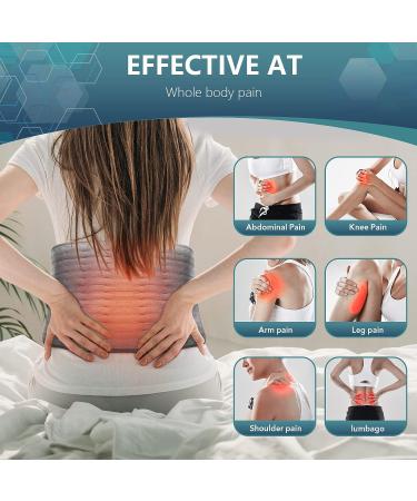 2023 XL Heating Pad 12x48 Electric Heat Pad for Back Pain Relief - 6 Heat Settings, 4 Timer Settings, Auto Off - Ultra-Soft Heat Pad in Gray - Buy Online on GoSupps.com