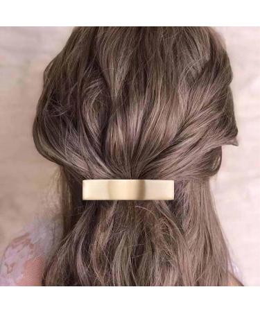 Iaceble French Metal Bar Hairclip Barrette - Gold Geometry Rectangular Hair Clip for Women and Girls - Buy Online on GoSupps.com