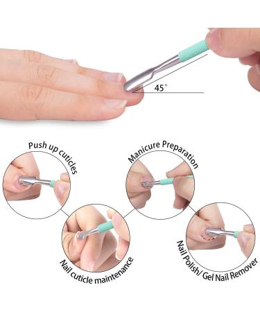 Professional Stainless Steel Cuticle Nipper & Pusher Set - Green | Manicure & Pedicure Tool - Buy Online on GoSupps.com