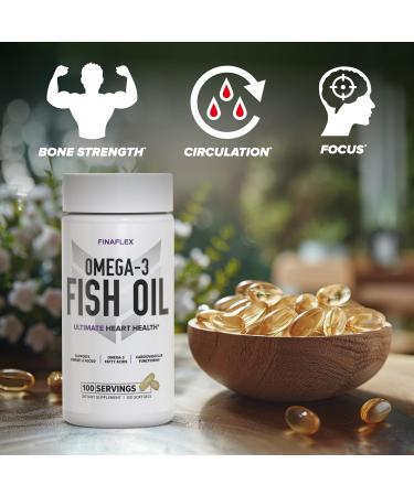 FINAFLEX Pure Fish Oil - 100 Softgels - Promotes Cardiovascular Function Supports Memory & Focus - with Omega-3 Fatty Acids - 100 Servings - Buy Online on GoSupps.com