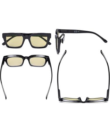 Eyekepper Ladies Blue Light Blocking Reading Glasses - Oversized Square Computer Readers with Yellow Filter Lens +1.00 Magnification Black Design - Buy Online on GoSupps.com