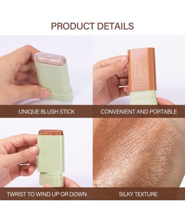 Highlighter Makeup Stick - Waterproof Glitter Cream Highlighter - Bronzer Contour Face Makeup - Long-lasting 3-in-1 Multi Uses for Face Body Eyeshadow (2#soft glow) 2#soft glow 1 g (Pack of 1) - Buy Online on GoSupps.com